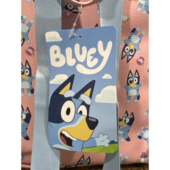 Bluey Kids Mini Pink Backpack With Adjustable Straps and Front Zipper Pocket - Picture 8 of 8